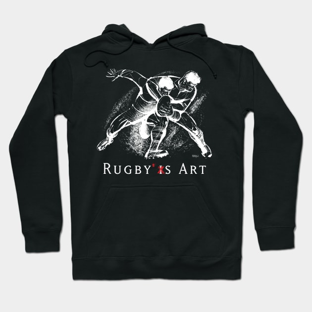 Rugby Catch W by PPereyra Hoodie by Pablo Pereyra Art